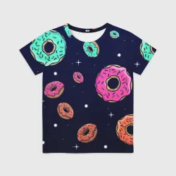 Детская футболка 3D Black Milk Космические Пончики