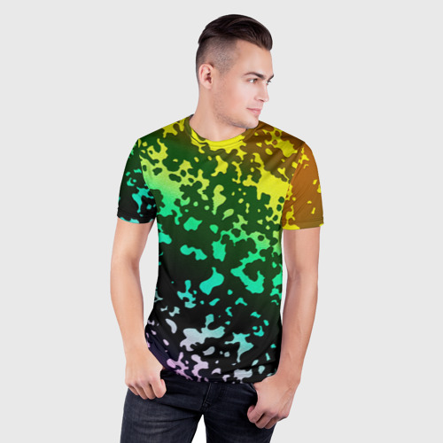Мужская футболка 3D Slim Камуфляж трехцветный, цвет 3D печать - фото 3