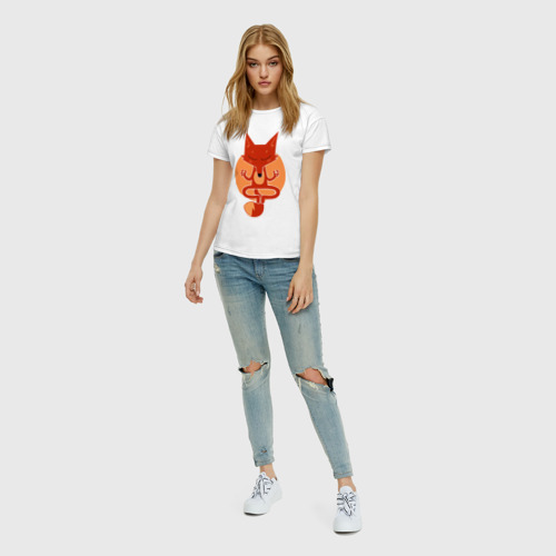 Женская футболка хлопок Inner Fox, цвет белый - фото 5