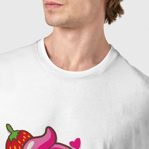 Мужская футболка хлопок icecream and lollipop, цвет белый - фото 6