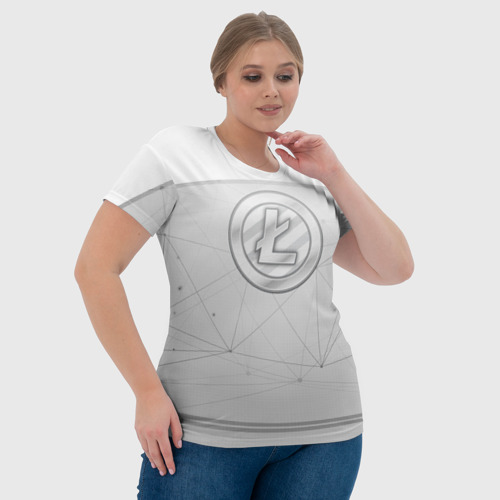 Женская футболка 3D Litecoin - Лайткоин (LTC), цвет 3D печать - фото 6