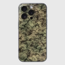 Чехол для iPhone 16 Pro Max силиконовый с защитой камеры Охотничий камуфляж с утками
