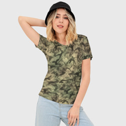 Женская футболка 3D Slim Охотничий камуфляж с утками - фото 2