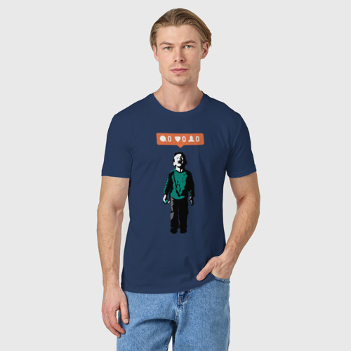 Мужская футболка хлопок ИГНОР, цвет темно-синий - фото 3