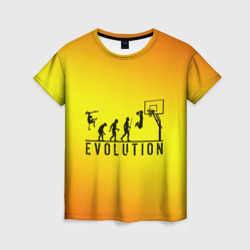 Женская футболка 3D Эволюция баскетбола