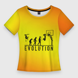 Женская футболка 3D Slim Эволюция баскетбола