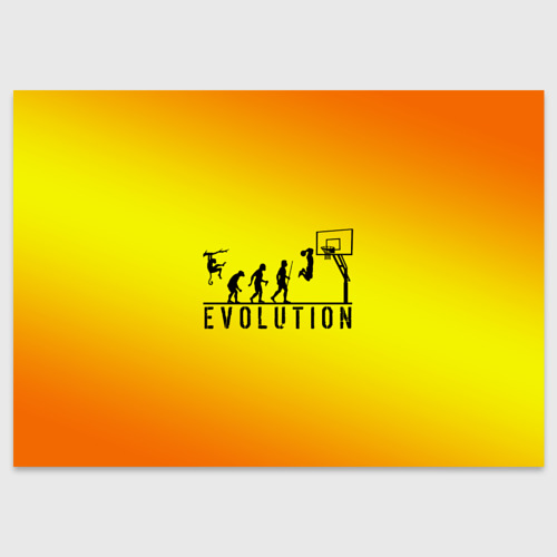 Поздравительная открытка Эволюция баскетбола, цвет белый