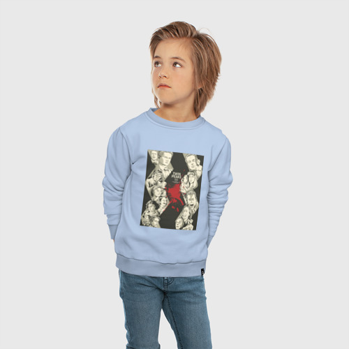 Детский свитшот хлопок Твин Пикс 6, цвет мягкое небо - фото 5