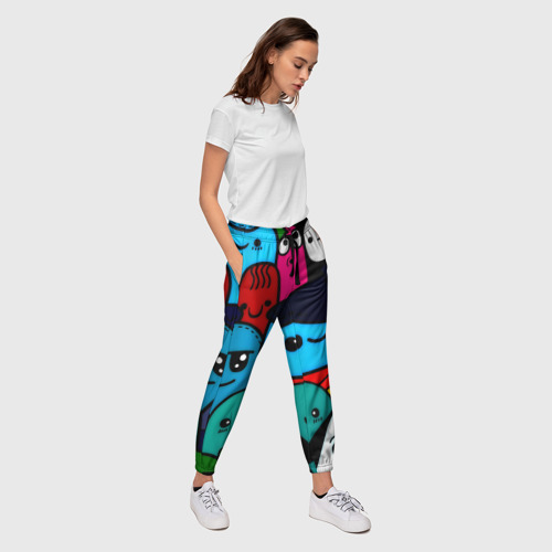 Женские брюки 3D Монстрбомбинг, цвет 3D печать - фото 5