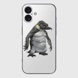 Чехол для iPhone 16 силиконовый с защитой камеры Пингвинопитек