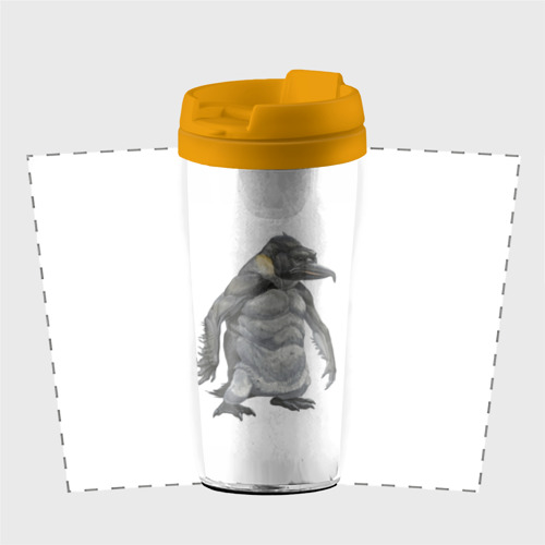 Термокружка-непроливайка Пингвинопитек, цвет желтый - фото 2