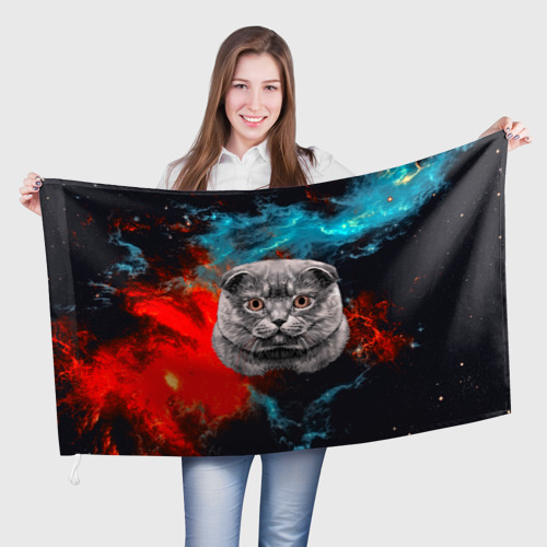 Флаг 3D Космический кот