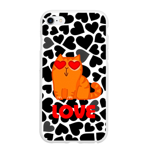 Чехол для iPhone 6Plus/6S Plus матовый Влюбленный котик Фото 01 Чехол для iPhone 6Plus/6S Plus матовый Влюбленный котик Фото 01