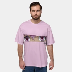 Мужская футболка oversize 3D Дневник будущего - глаза аниме - фото 2