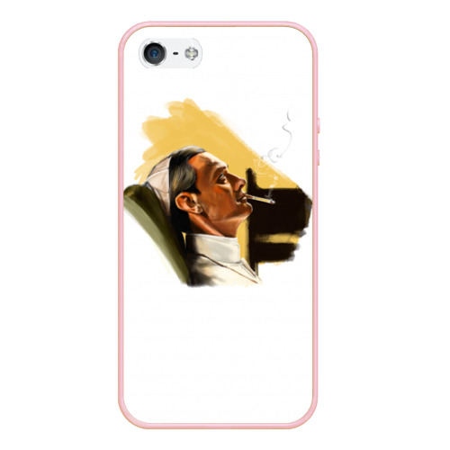 Чехол для iPhone 5/5S матовый The Young Pope, цвет светло-розовый