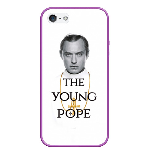 Чехол для iPhone 5/5S матовый The Young Pope, цвет фиолетовый