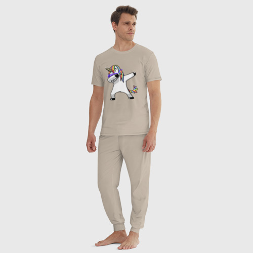 Мужская пижама хлопок Unicorn dab , цвет миндальный - фото 5