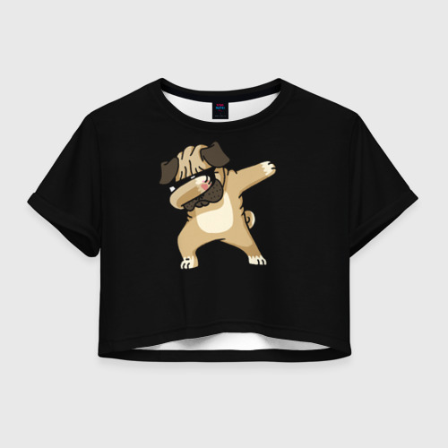 Женская футболка Crop-top 3D Dog dab Фото 01 Женская футболка Crop-top 3D Dog dab Фото 01