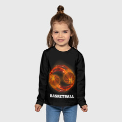 Детский лонгслив 3D Basketball fire - фото 2