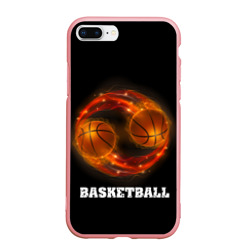 Чехол для iPhone 7Plus/8 Plus матовый Basketball fire