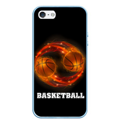 Чехол для iPhone 5/5S матовый Basketball fire