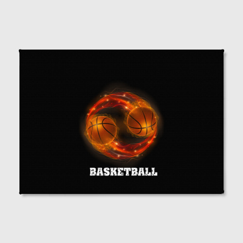 Холст прямоугольный Basketball fire, цвет 3D печать - фото 2