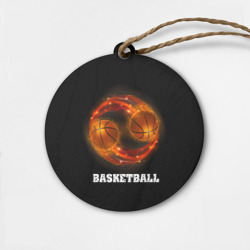Деревянная игрушка круг Basketball fire