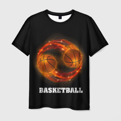 Мужская футболка 3D Basketball fire