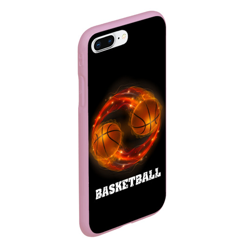 Чехол для iPhone 7Plus/8 Plus матовый Basketball fire, цвет розовый - фото 3