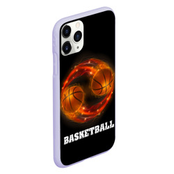 Чехол для iPhone 11 Pro матовый Basketball fire - фото 2