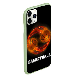 Чехол для iPhone 11 Pro матовый Basketball fire - фото 2