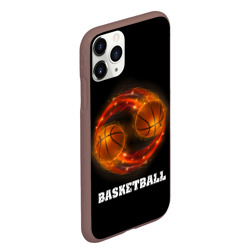 Чехол для iPhone 11 Pro Max матовый Basketball fire - фото 2