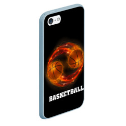 Чехол для iPhone 5/5S матовый Basketball fire - фото 2