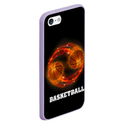 Чехол для iPhone 5/5S матовый Basketball fire - фото 2