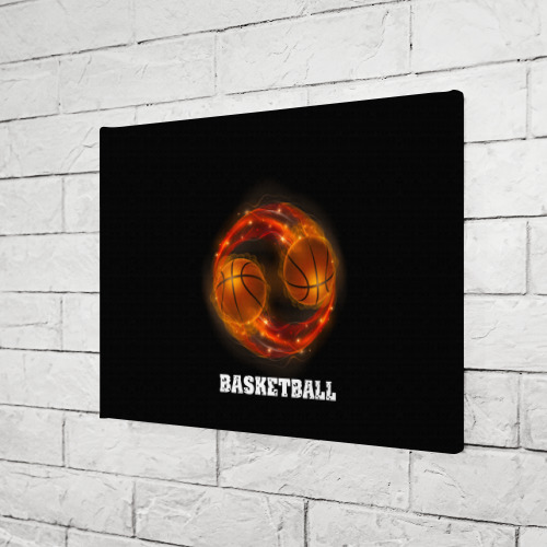 Холст прямоугольный Basketball fire, цвет 3D печать - фото 3