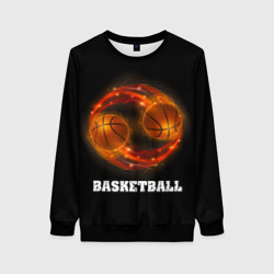 Женский свитшот 3D Basketball fire