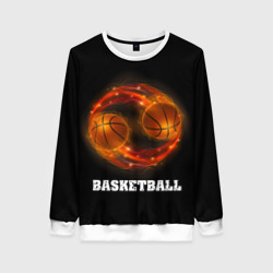 Женский свитшот 3D Basketball fire