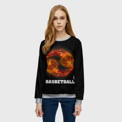 Женский свитшот 3D Basketball fire - фото 2