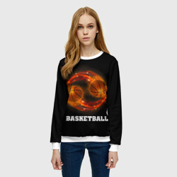 Женский свитшот 3D Basketball fire - фото 2