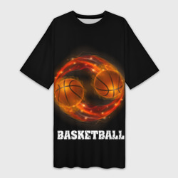 Платье-футболка 3D Basketball fire