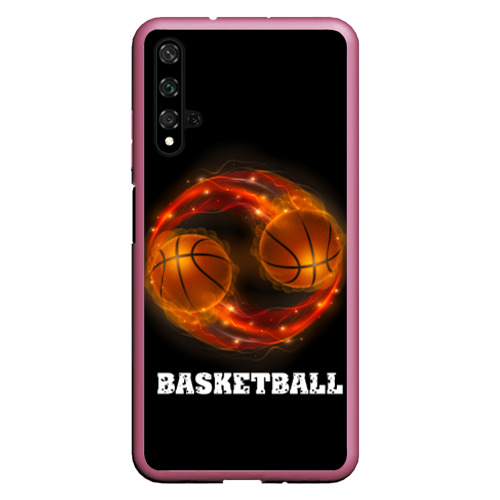 Чехол для Honor 20 Basketball fire, цвет малиновый