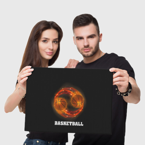 Холст прямоугольный Basketball fire, цвет 3D печать - фото 5