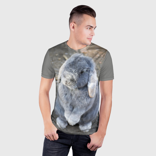 Мужская футболка 3D Slim Кролик, цвет 3D печать - фото 3