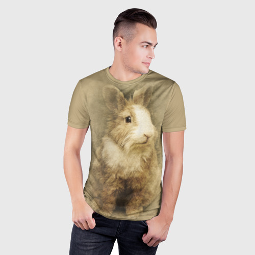 Мужская футболка 3D Slim Кролик, цвет 3D печать - фото 3