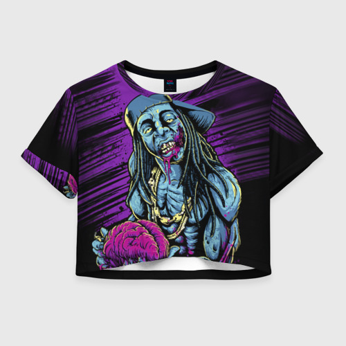 Женская футболка Crop-top 3D Lil Wayne 5, цвет 3D печать