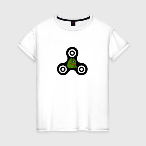 Женская футболка хлопок Frog spinner, цвет белый