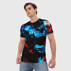 Мужская футболка 3D Жидкие краски - фото 2
