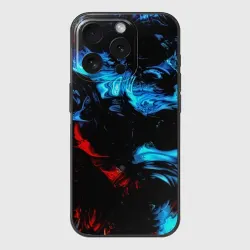 Чехол для iPhone 15 Pro силиконовый с защитой камеры Жидкие краски