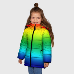 Зимняя куртка для девочек 3D Радуга Градиент - фото 2
