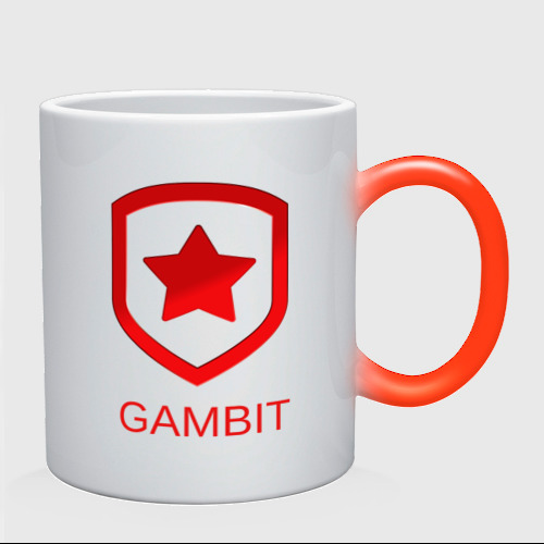 Кружка хамелеон Gambit Gaming, цвет белый + красный - фото 2